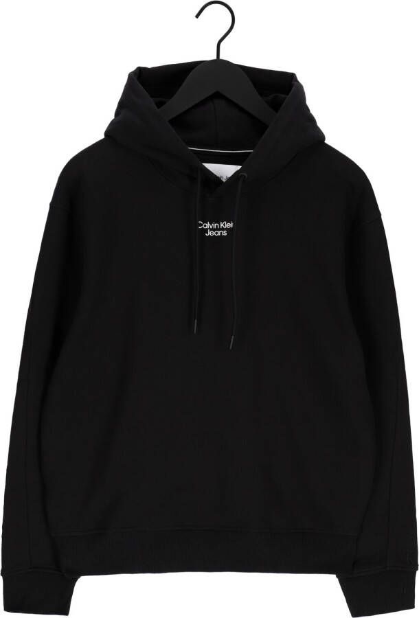 Calvin Klein Zwarte Sweater Stacked Logo Hoodie Men