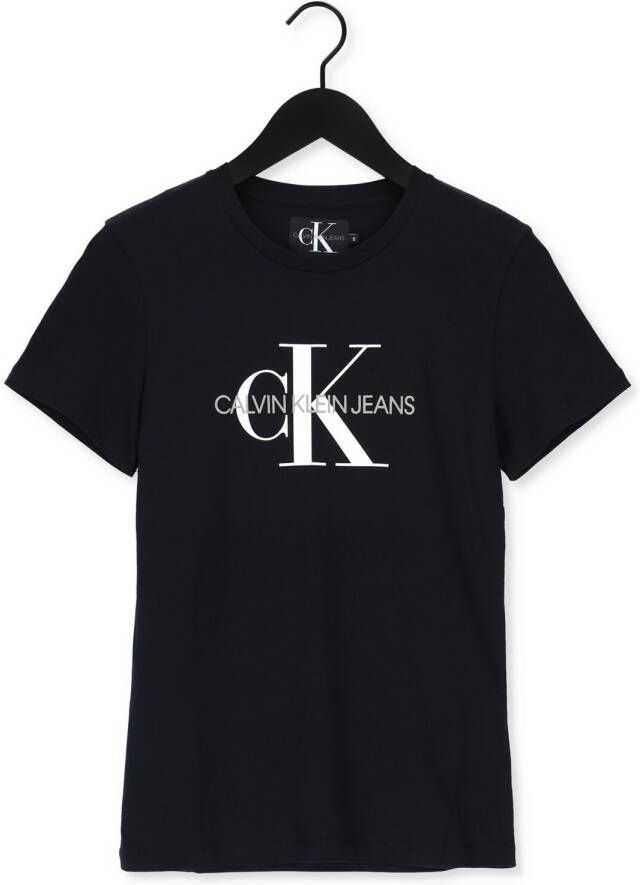 CALVIN KLEIN Dames Tops & T-shirts Core Monogram Logo Regular Fit Zwart
