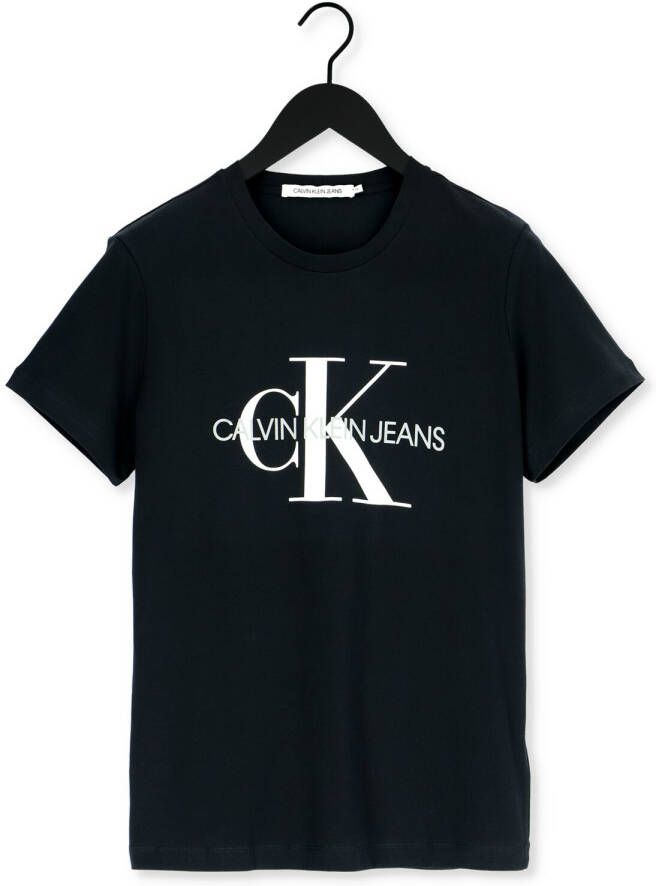 Calvin Klein Zwarte T-shirt Iconic Monogram Ss Slim Tee