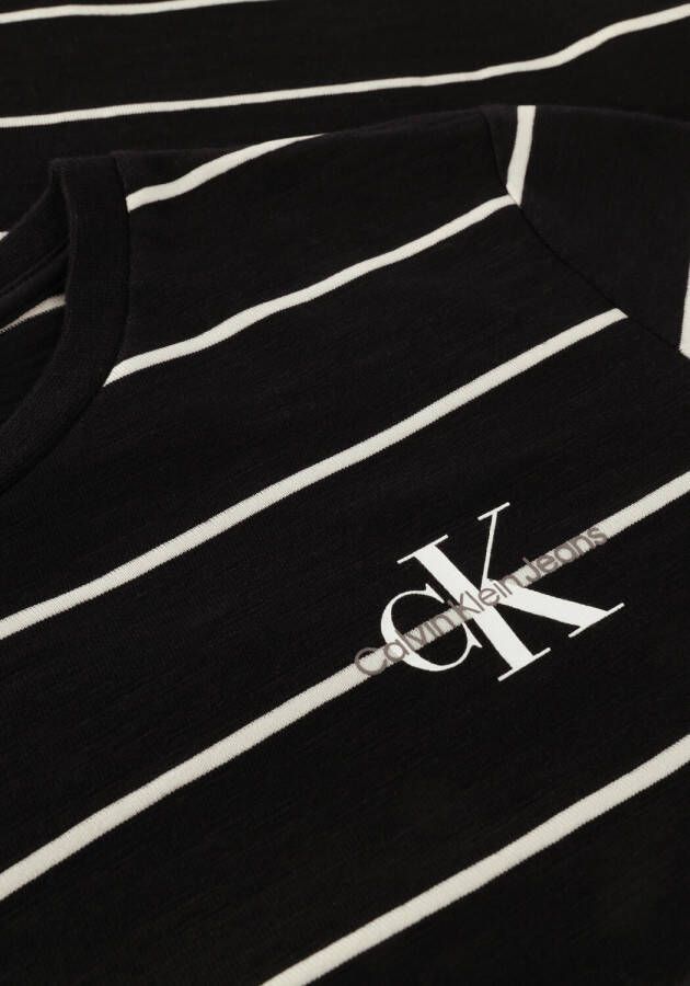 Calvin Klein Zwarte T-shirt Print Sunreveal Stripe Ss Tshirt