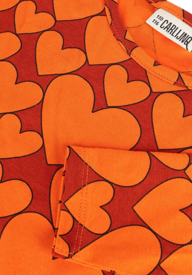 CARLIJNQ Meisjes Tops & T-shirts Hearts Ruffled Top Longsleeve Oranje