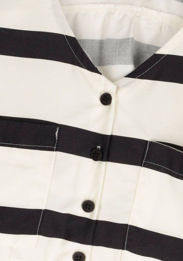 CARLIJNQ Meisjes Tops & T-shirts Stripes Black Cropped Pocket Top Wit