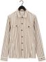 CAST IRON Heren Overhemden Long Sleeve Shirt Cotton- Linen Twill Stripe Beige - Thumbnail 2