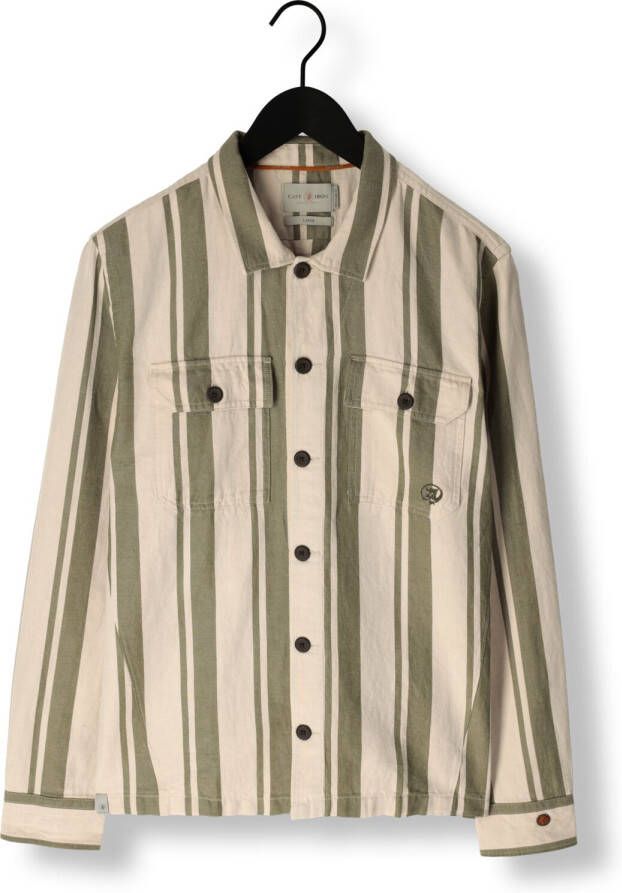 CAST IRON Heren Overhemden Long Sleeve Shirt Sanborn Twill Stripe Beige