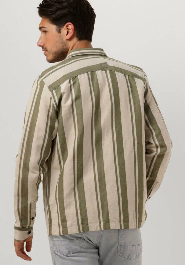 CAST IRON Heren Overhemden Long Sleeve Shirt Sanborn Twill Stripe Beige