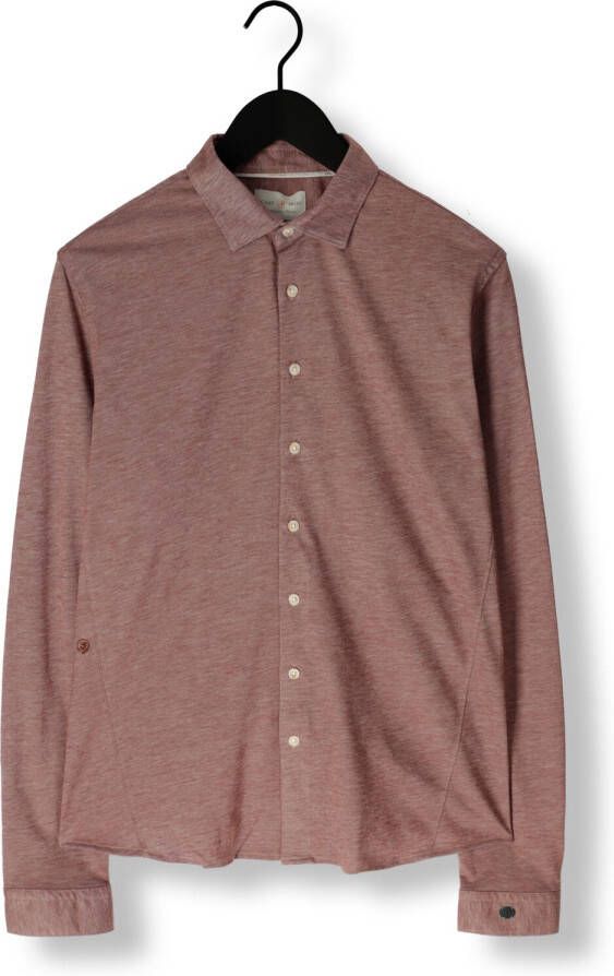 CAST IRON Heren Overhemden Long Sleeve Shirt Cf Jersey Pique Tec Bordeaux