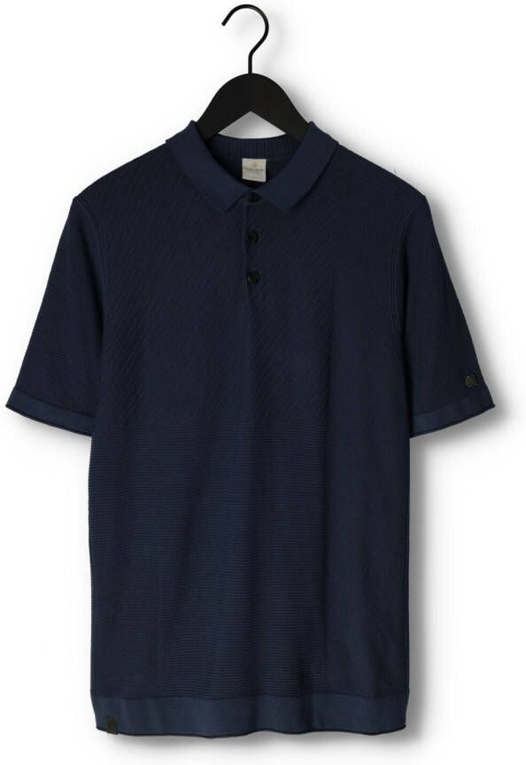 Cast Iron Donkerblauwe Polo Short Sleeve Polo Cotton Modal