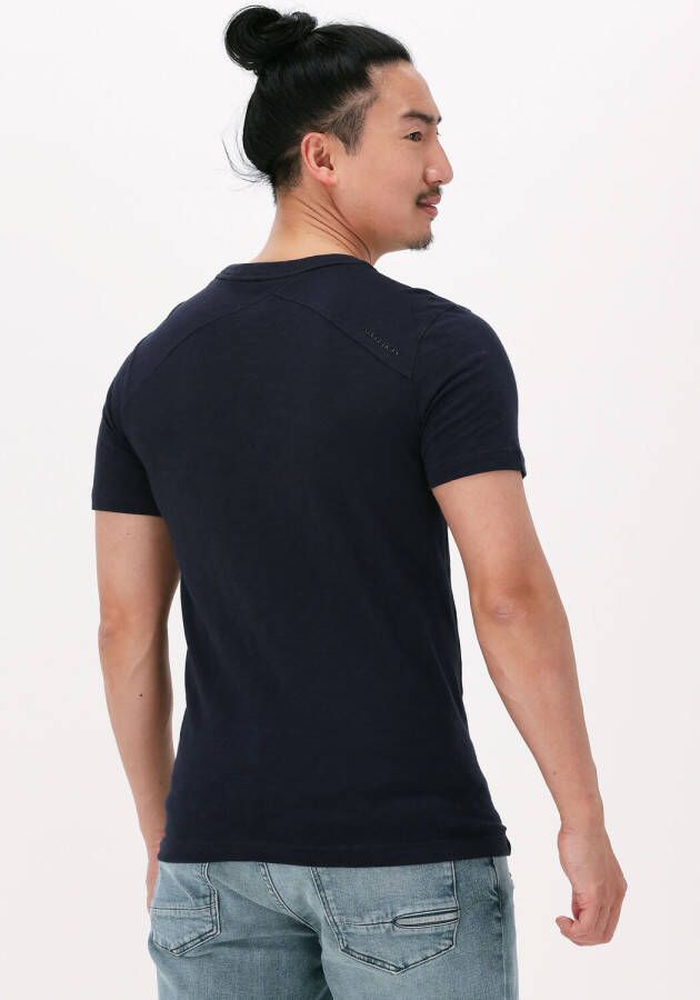 Cast Iron Donkerblauwe T-shirt Short Sleeve R-neck Organic Cotton Slub Essential