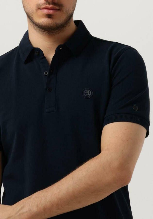 CAST IRON Heren Polo's & T-shirts Short Sleeve Polo Organic Cotton Pique Essential Donkerblauw
