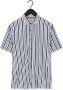 CAST IRON Heren Overhemden Short Sleeve Shirt Knitted Stripe With Structure Gebroken Wit - Thumbnail 3