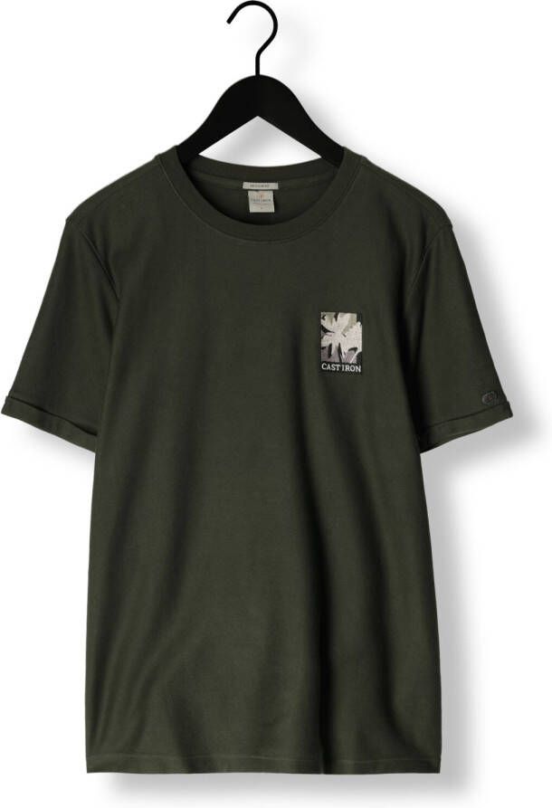 Cast Iron Groene T-shirt Short Sleeve R-neck Regular Fit Cotton Twill