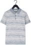 CAST IRON Heren Polo's & T-shirts Short Sleeve Polo Cotton Slub Stripe Knitted Lichtblauw - Thumbnail 4
