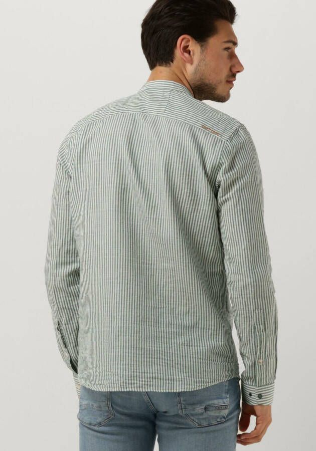 CAST IRON Heren Polo's & T-shirts Long Sleeve Shirt Co Li Dobby Stripe Mint