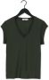 CC HEART Dames Tops & T-shirts Basic V-neck Tshirt Donkergroen - Thumbnail 2