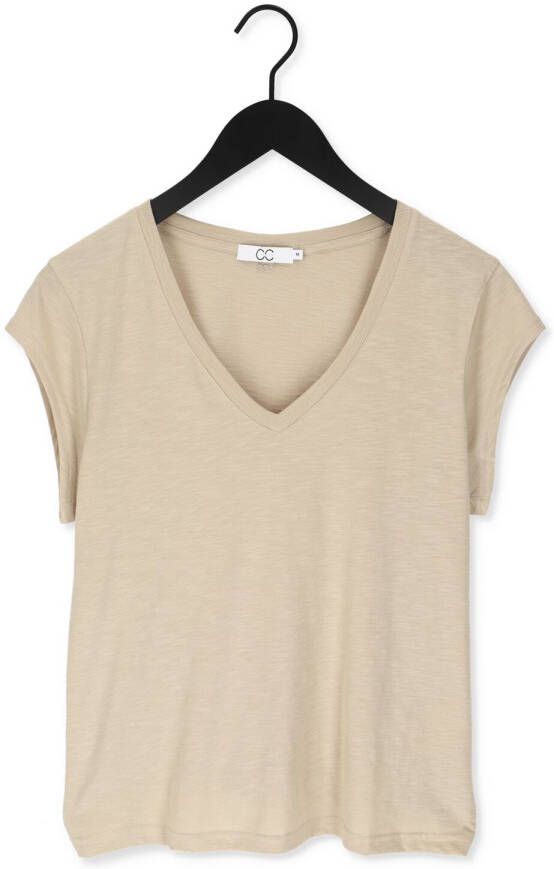 CC HEART Dames Tops & T-shirts Basic V-neck Tshirt Zand