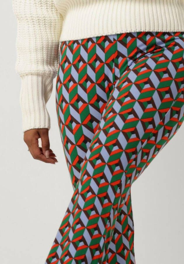 COLOURFUL REBEL Dames Broeken Graphic Peached Extra Flare Pants Multi
