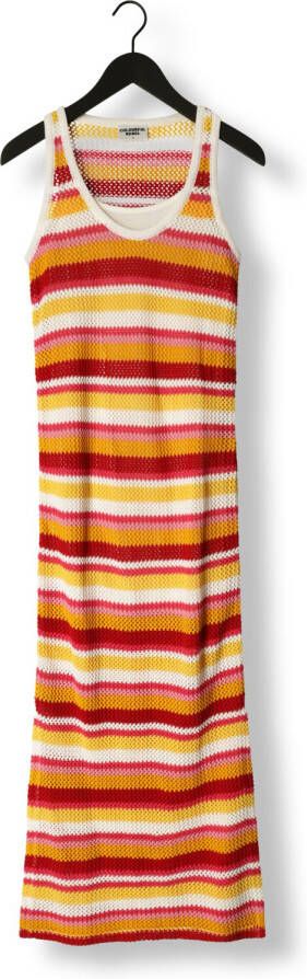 COLOURFUL REBEL Dames Jurken Alizee Crochette Stripe Maxi Dress Multi