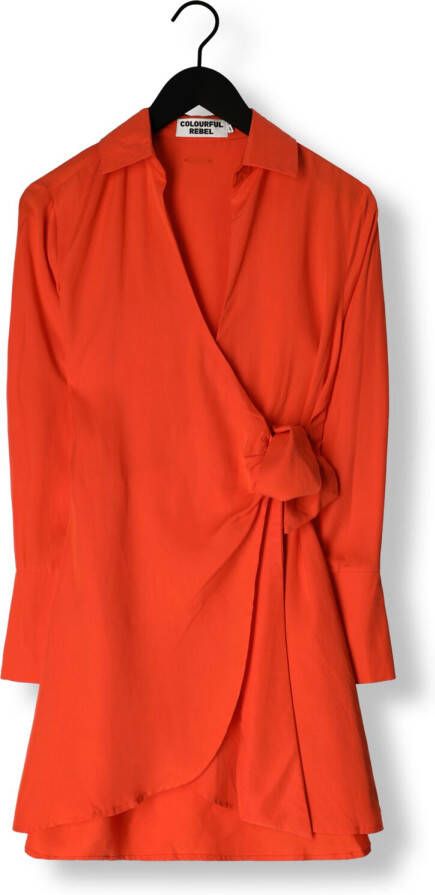 Colourful rebel Oranje Mini Jurk Hette Uni Wrap Mini Dress