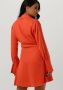 Colourful Rebel overslagjurk Hette Uni Wrap Mini Dress met ceintuur oranje - Thumbnail 5