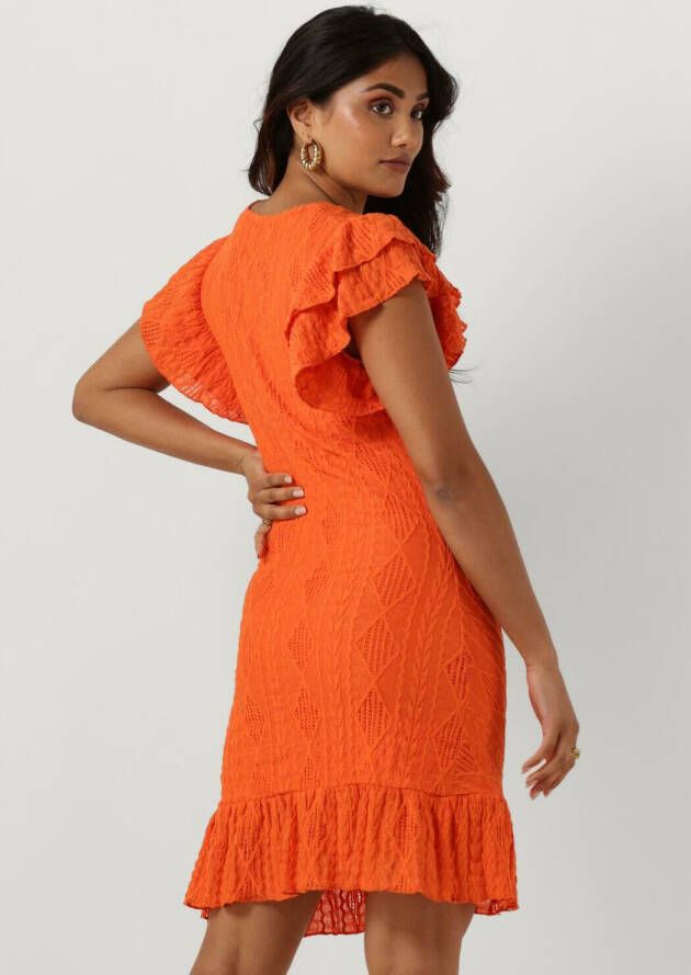 Colourful rebel Oranje Mini Jurk Zorah Broderie Dress