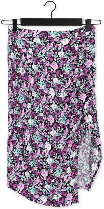COLOURFUL REBEL Dames Rokken Dinah Scattered Flower Midi Drawcord Skirt Paars