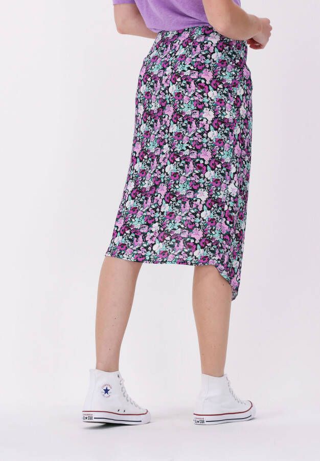 COLOURFUL REBEL Dames Rokken Dinah Scattered Flower Midi Drawcord Skirt Paars