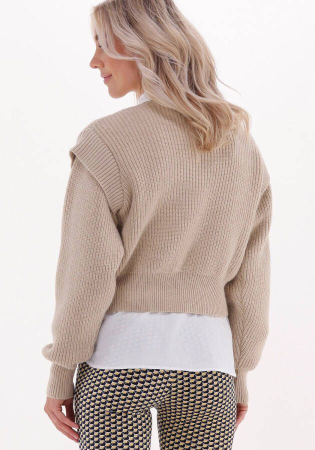 COLOURFUL REBEL Dames Truien & Vesten Toby Sleeve Detail Knitwear Sweater Zand