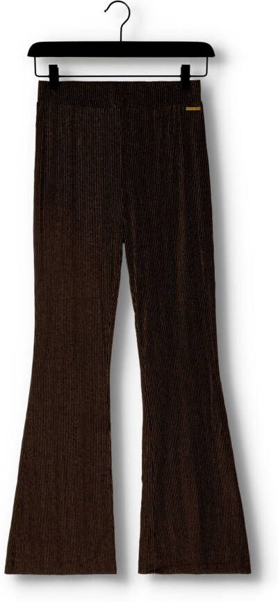 COLOURFUL REBEL Dames Broeken Jolie Metallic Stripe Flare Pants Zwart