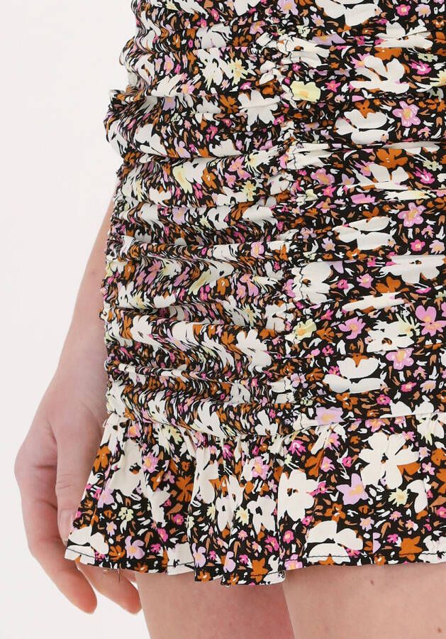 COLOURFUL REBEL Dames Rokken Eliza Flower Pleated Mini Skirt Zwart