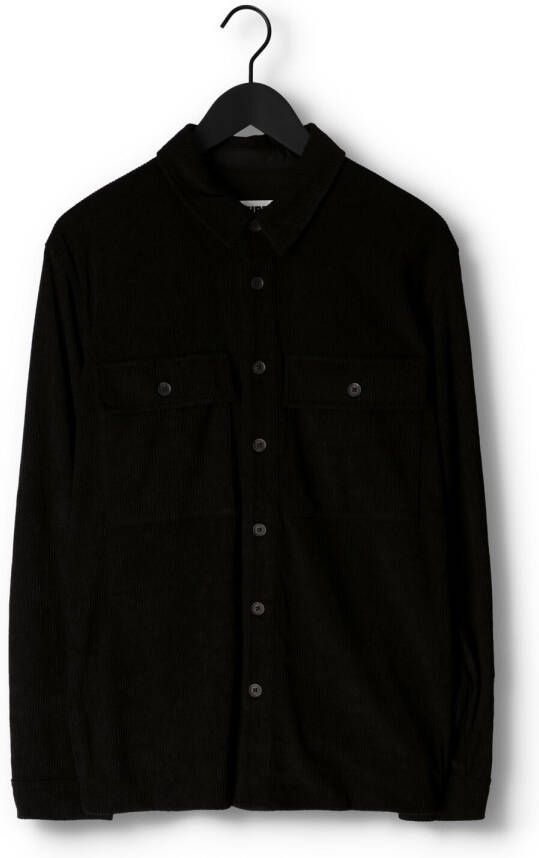 COLOURFUL REBEL Heren Overhemden Logan Corduroy Shirt Zwart