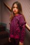 DAILY BRAT Meisjes Truien & Vesten Leopard Ruffle Sweater Orela Purple Roze - Thumbnail 3