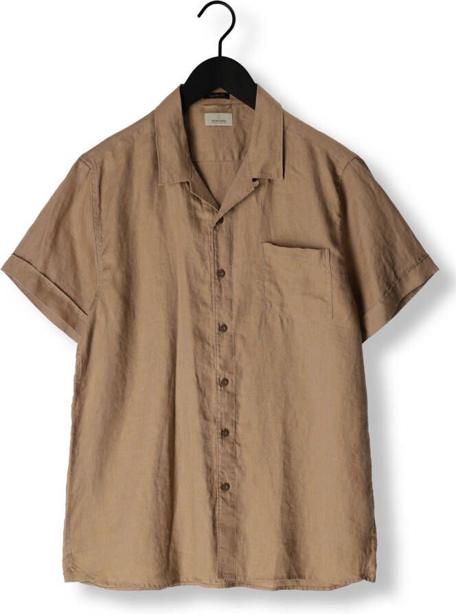 DSTREZZED Heren Overhemden Resort Shirt Linen Bruin