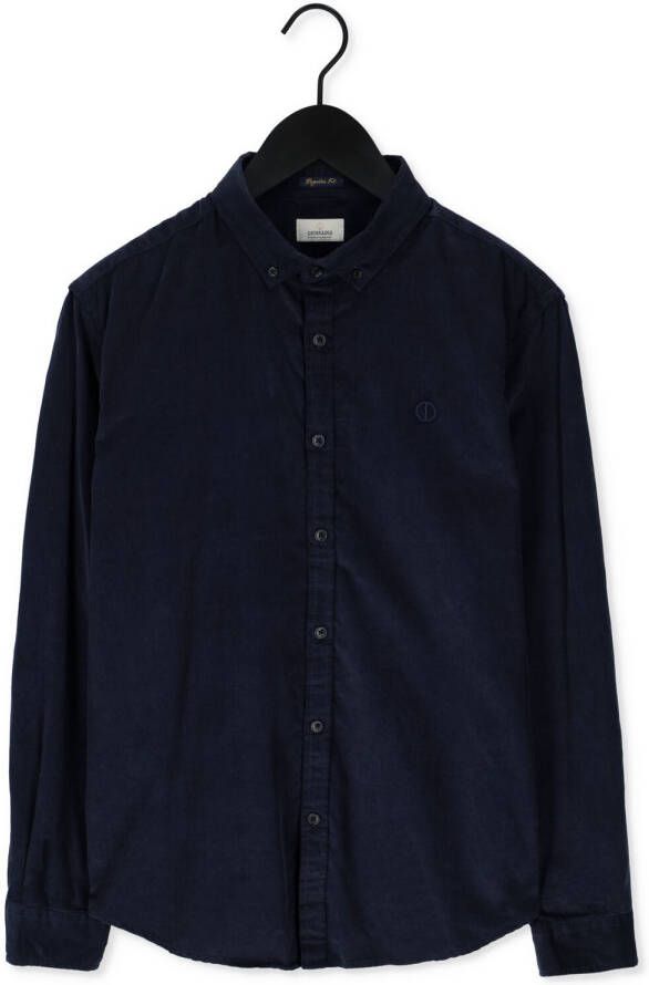 Dstrezzed Donkerblauwe Casual Overhemd Button Down Shirt Babycord