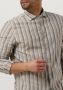 DSTREZZED Heren Overhemden Shirt Fancy Linen Stripe Donkerblauw - Thumbnail 2