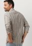 DSTREZZED Heren Overhemden Shirt Fancy Linen Stripe Donkerblauw - Thumbnail 4