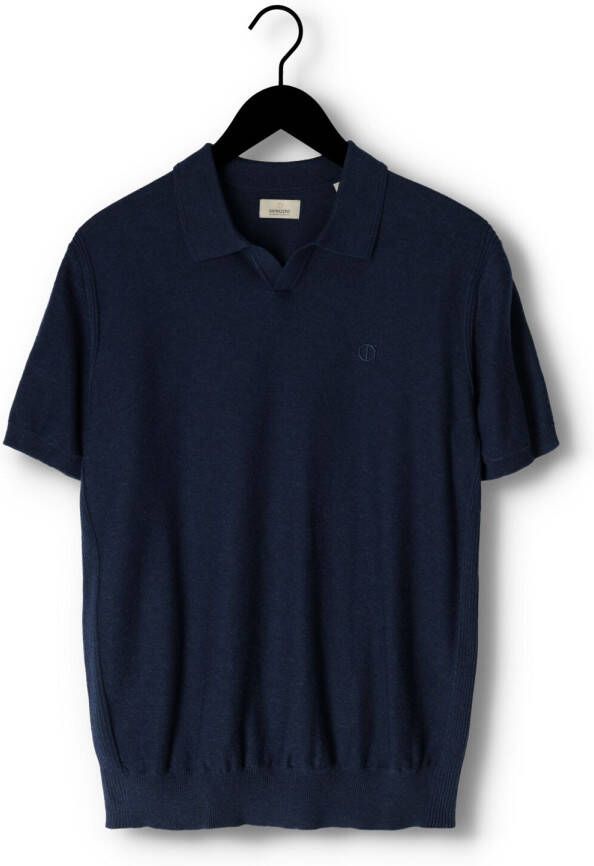 DSTREZZED Heren Polo's & T-shirts Polo S s Melange Slub Donkerblauw