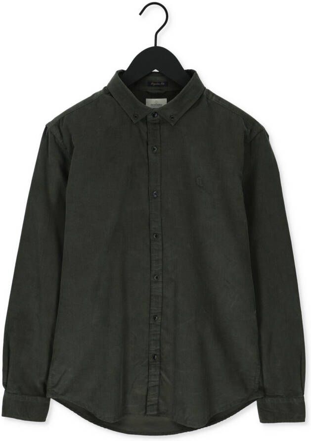 Dstrezzed Donkergroene Casual Overhemd Button Down Shirt Babycord