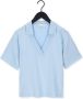 ESMÉ STUDIOS Esmé Studios Dames Tops & T-shirts Mae 2 4 Loose Polo Blouse Knit Lichtblauw - Thumbnail 2