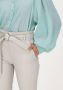 EST'SEVEN Dames Broeken Est'paper Bag Stretch Leather Gebroken Wit - Thumbnail 4