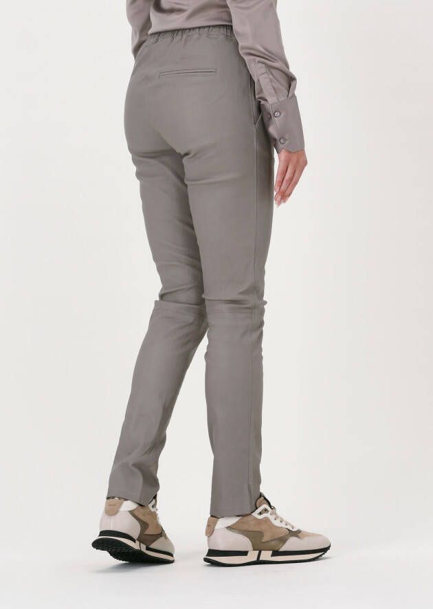 EST'SEVEN Dames Broeken Est'chino Stretch Leather Taupe