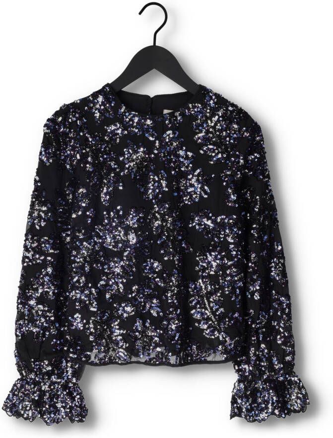 Fabienne Chapot Donkerblauwe Blouse Sassy Sequin Top