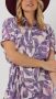 Fabienne Chapot blousejurk Boyfriend Dress met bladprint paars wit - Thumbnail 3