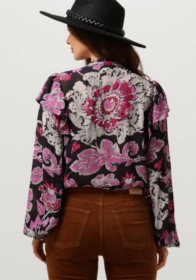 Fabienne Chapot blouse Bibi met all over print en ruches roze - Foto 6