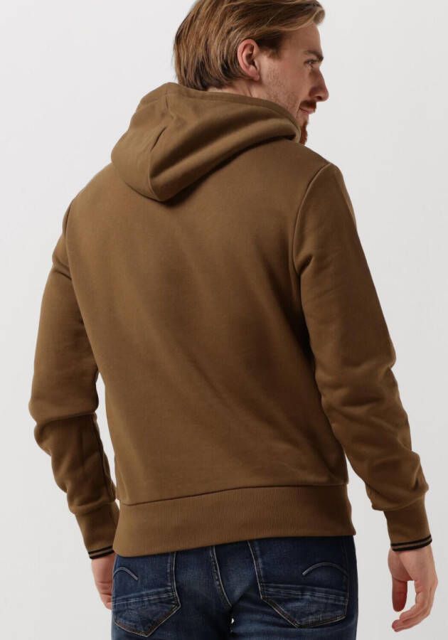 Fred Perry Camel Sweater Tipped Hooded Sweatshirt