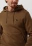 Fred Perry Camel Sweater Tipped Hooded Sweatshirt - Thumbnail 6
