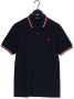Fred Perry Polo manica corta con collo clico e polsini bordati a contrasto e logo ricamato sul petto uomo Fredperry M3600 Navy Rosso Blauw Heren - Thumbnail 4