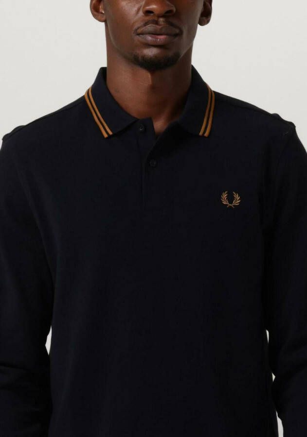 FRED PERRY Heren Polo's & T-shirts Twin Tipped Shirt Long Sleeve Donkerblauw
