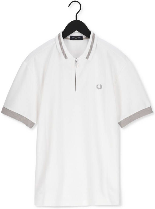 FRED PERRY Heren Polo's & T-shirts Zip Neck Polo Shirt Gebroken Wit