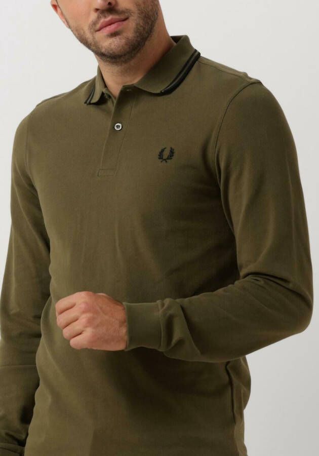 Fred Perry Groene Polo Ls Twin Tipped Shirt