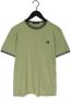 Fred Perry T-shirt TWIN TIPPED met contrastbies sage green - Thumbnail 4